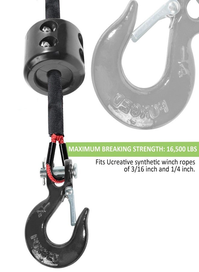 RACOONA Winch Hook,Chain Hook,1/4 inch Clevis Slip Hook with Safety Latch,Car Accessories Heavy Duty Safety Chain Hook,Forged Steel Towing Winch Hook for ATV UTV,Fit 3/16” 1/4” Synthetic Winch Rope - Image 4